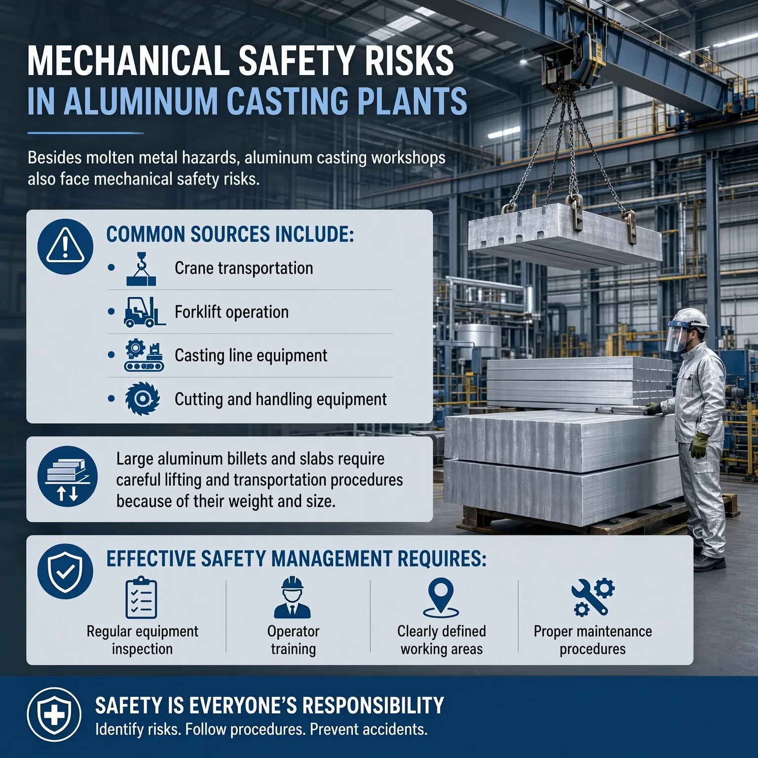 mechanical safety risks In aluminum casting plants